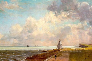 風景 Painting - ハウィッチ灯台 ロマンチックな風景 ジョン・コンスタブル・ビーチ